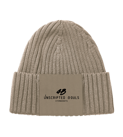 Unscripted Souls # Knitted Beanie + Black Logo