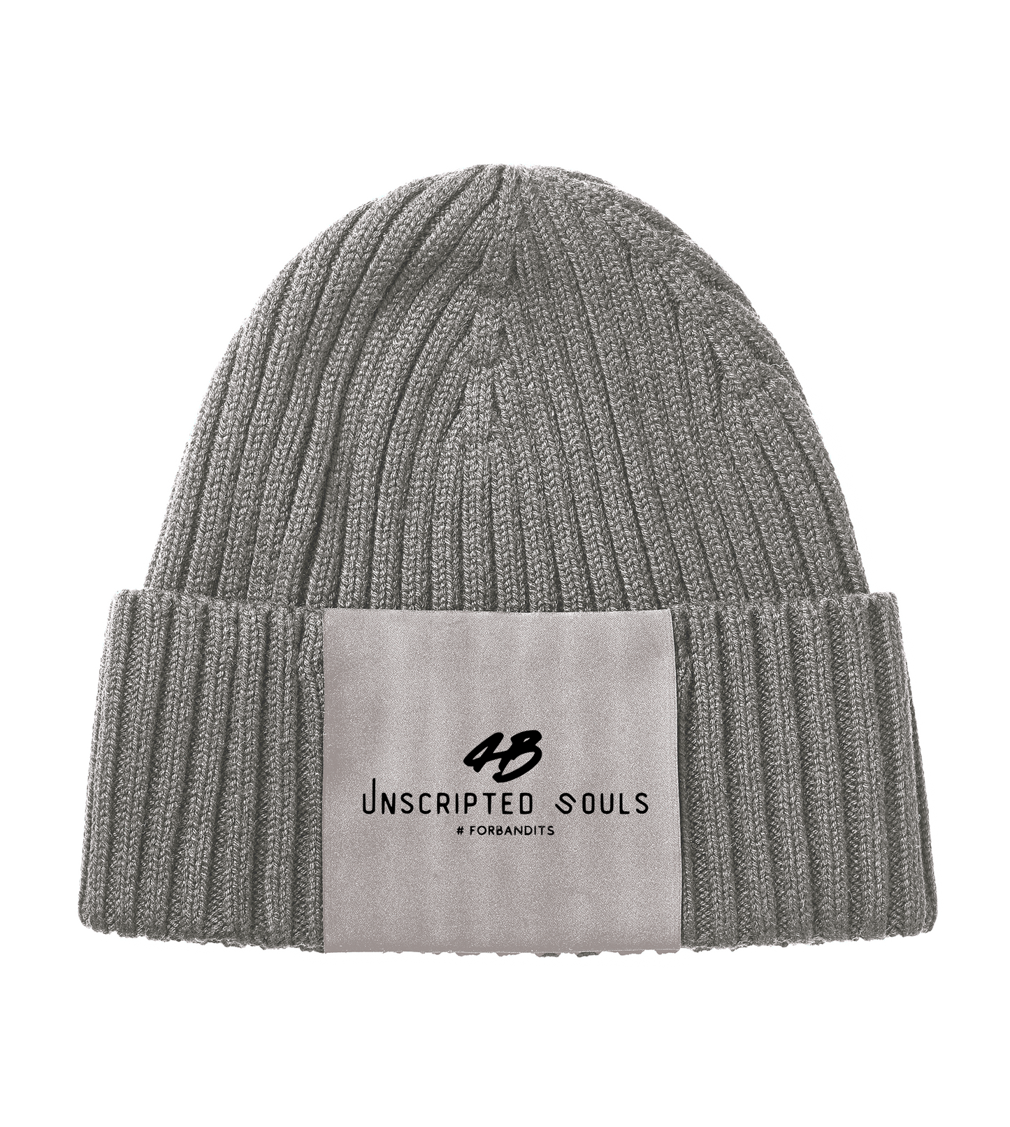 Unscripted Souls # Knitted Beanie + Black Logo