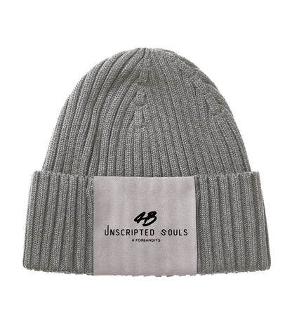 Unscripted Souls # Knitted Beanie + Black Logo